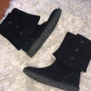 Ugg black classic cardy || knit boot
